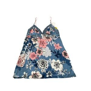 NEW In Bloom by Jonquil wys110 Blue Floral Sleepwear Top Womens Size Large NWT